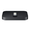 Apple iPhone Lightning Dock - Black Charge and sync any iPhone that features the Lightning connector with the iPhone Lightning Dock. Your iPhone sits upright in the dock as it syncs or charges, so it’s perfect for a desk or countertop. Even when your iPhone is in an Apple-designed case, it’s easy to dock. And you can unlock iPhone or use Touch ID without having to remove it from the dock. The iPhone Lightning Dock features an audio line-out port that connects to powered speakers. It supports headphones that include a remote control. It supports other Lightning accessories, such as the Lightning to USB Cable (included with your iPhone). You can even conduct speakerphone calls with your iPhone in the dock.