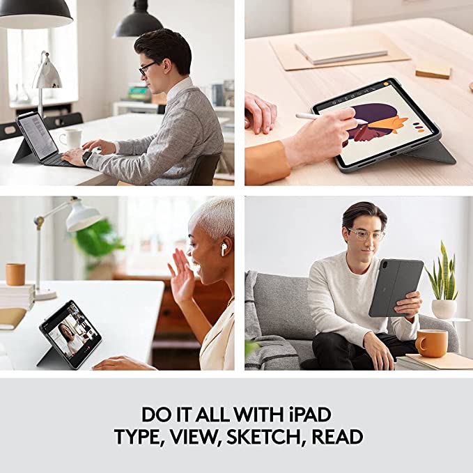 Logitech Combo Touch iPad Pro 12.9-inch (5th, 6th gen - 2021, 2022) & MX Mechanical Mini Wireless Illuminated Keyboard