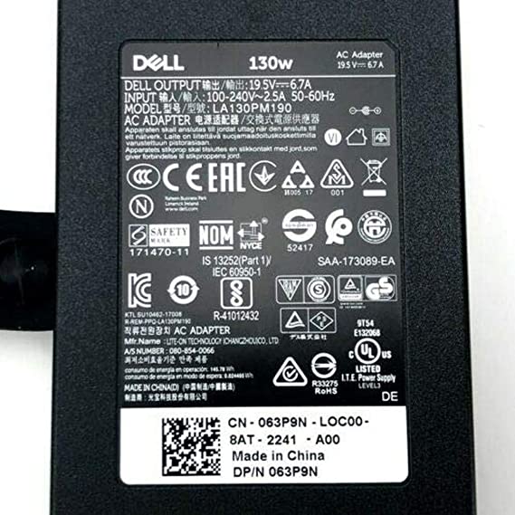 Dell 130W 240V Slim Charger Adapter