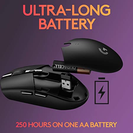 Logitech G304 Lightspeed Wireless Gaming Mouse, Hero Sensor, 12,000 DPI,