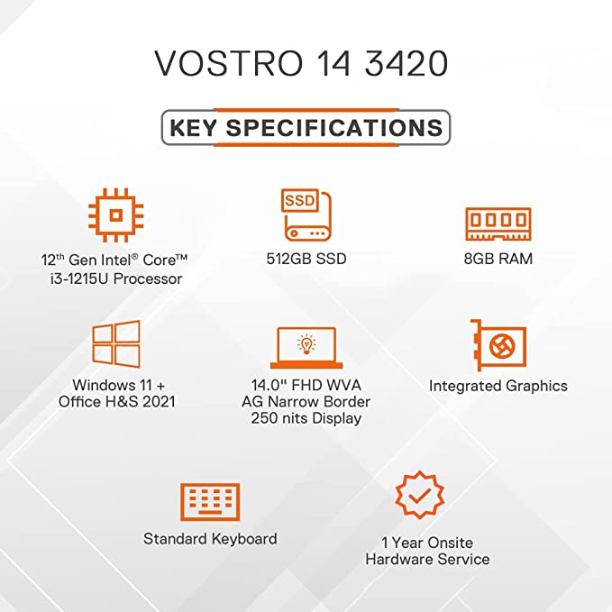 Dell Vostro 3420 Laptop,12th Gen Intel Core i3-1215U