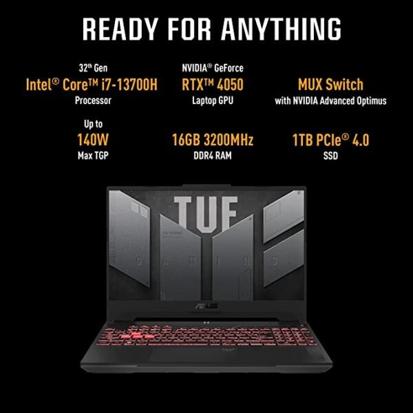 ASUS TUF Gaming F15 (2023) 90WHr Battery, Intel Core i7-13700H 13th Gen