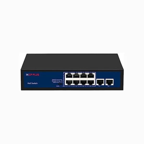 CP Plus 10 Ports Fast Ethernet with 8 PoE Ports