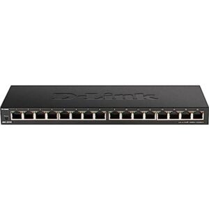 D-Link Ethernet Switch, 16 Port Gigabit Slim Switch Plug and Play,