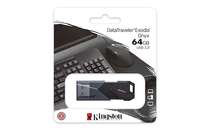 Kingston DataTraveler Exodia Onyx 64GB USB-A Flash Drive