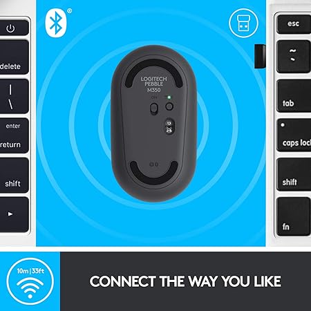 Logitech Pebble Wireless Mouse with Bluetooth or 2.4 GHz Receiver