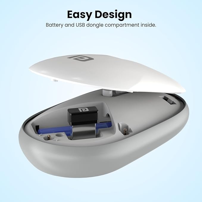 Portronics Toad II Bluetooth Mouse, with Bluetooth 5.0 & 2.4 Ghz Dual Wireless Connectivity,