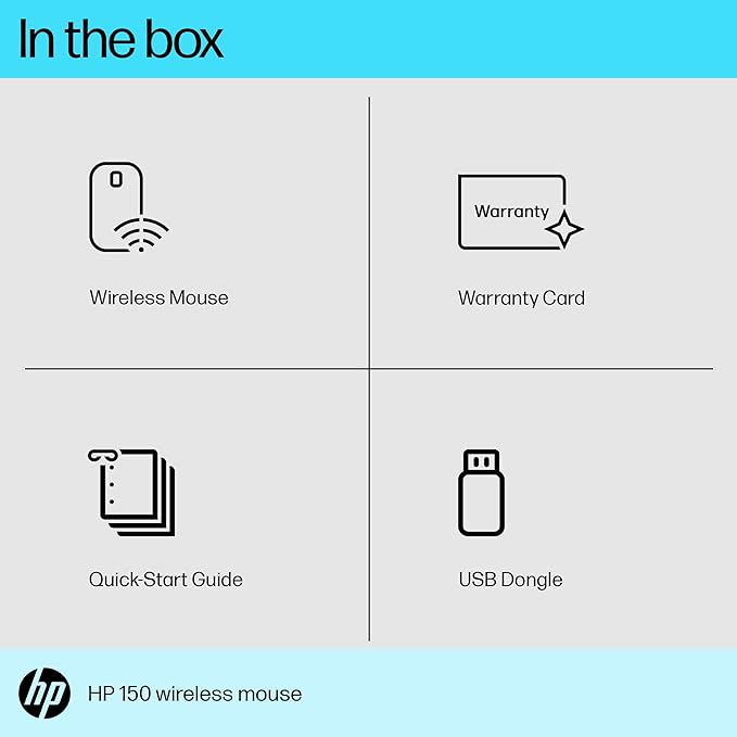 HP 150 Wireless Mouse,1600 DPI, 10 m Range