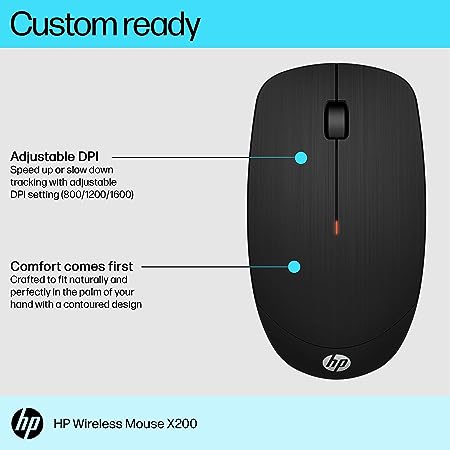 HP X200 Wireless Mouse with 2.4 GHz Wireless connectivity