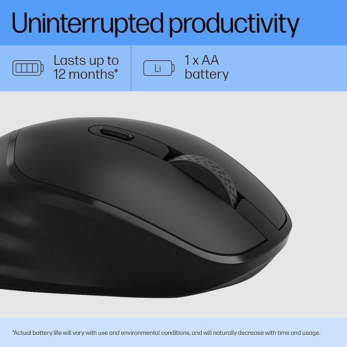 HP M120 Wireless Mouse, USB-A Nano dongle,
