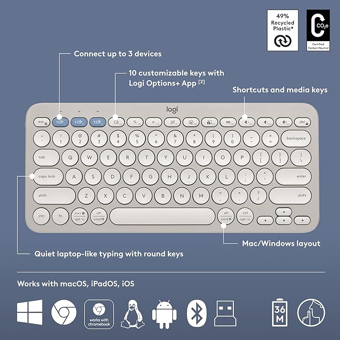 Logitech Pebble 2 Combo, Wireless Keyboard and Mouse