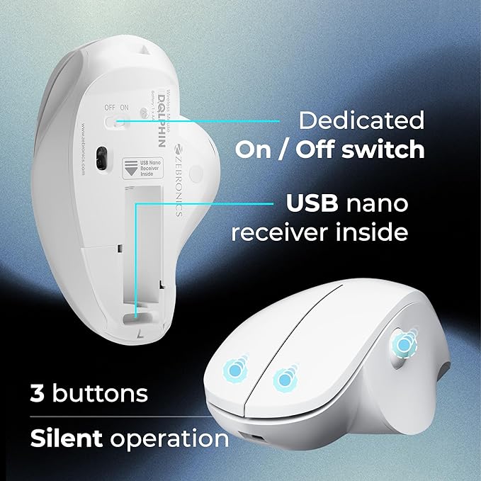 ZEBRONICS Dolphin Silent Wireless Mouse