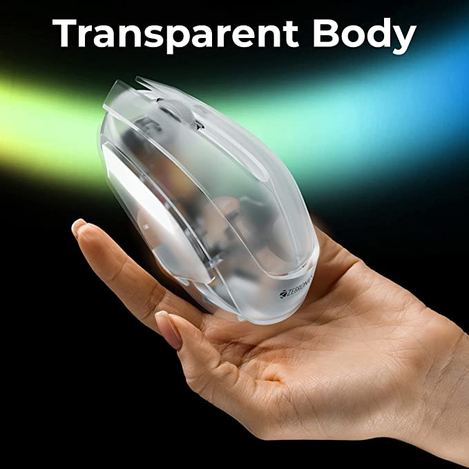 ZEBRONICS Clear Wireless Mouse with 2.4GHz Wireless Technology,