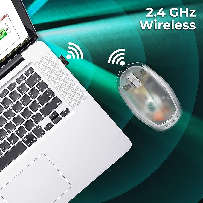 ZEBRONICS Clear Wireless Mouse with 2.4GHz Wireless Technology,