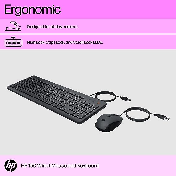 HP 150 Wired Keyboard and Mouse