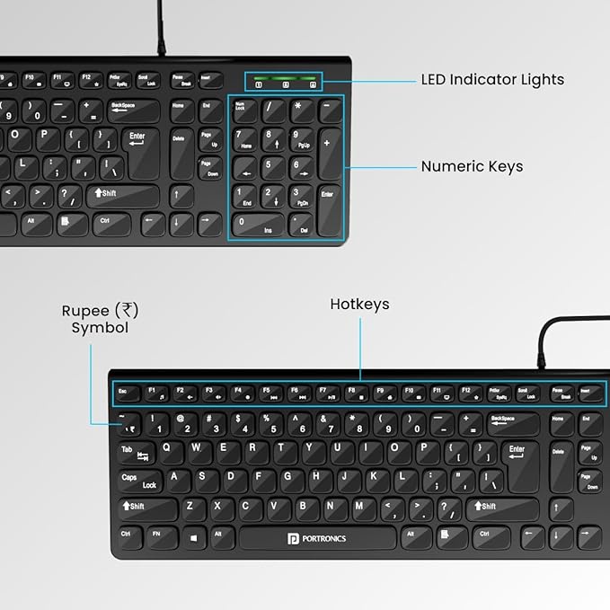 Portronics Ki-Pad 2 USB Wired Keyboard