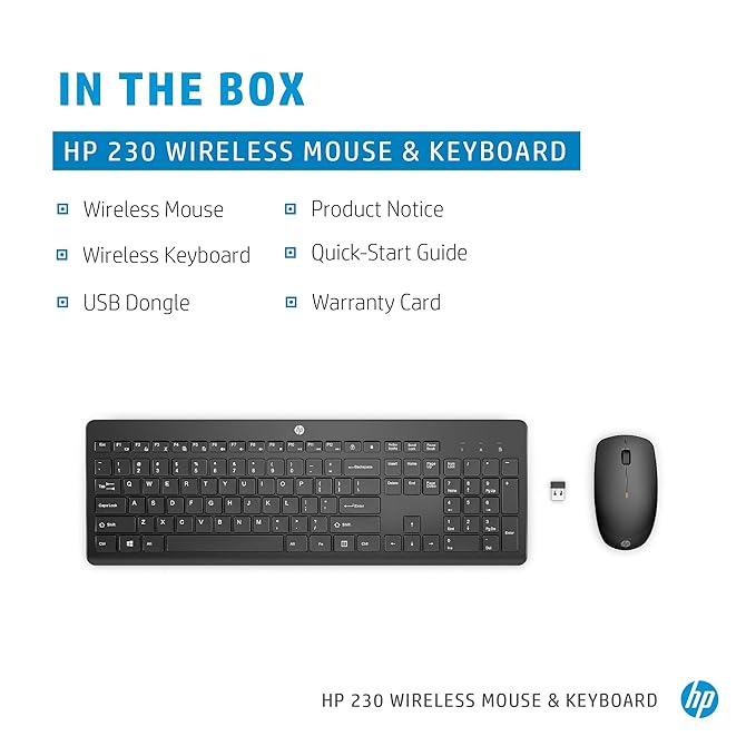 HP 230 Chicklet Wireless USB Keyboard