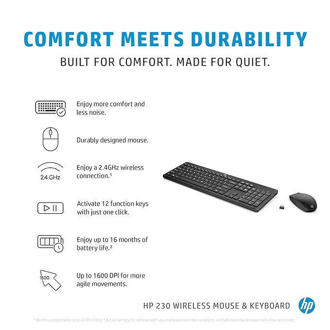 HP 230 Chicklet Wireless USB Keyboard