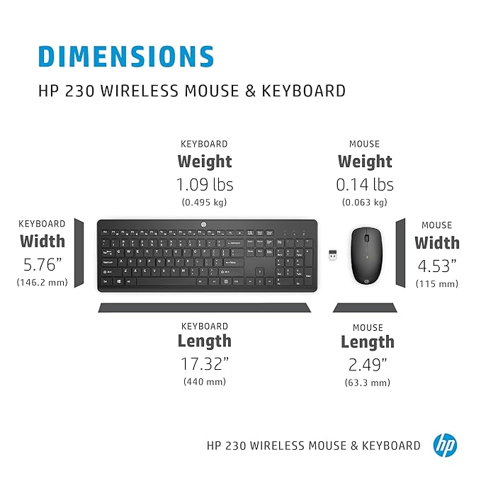 HP 230 Chicklet Wireless USB Keyboard