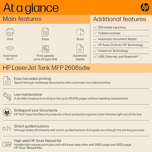 HP Laserjet Tank MFP 2606sdw Wireless Print
