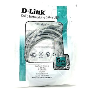 D-Link Cat-6 Patch Cord With RJ45 Connectors | Ethernet LAN Cable (Grey, 5 Meter | 16.4 ft).