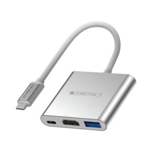 ZEBRONICS 3 in 1 Type C Multiport Hub