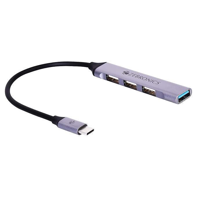 ZEBRONICS Type C to USB 3.0 4 Port hub