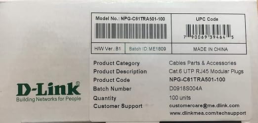 D-Link Cat 6 Cable Connector